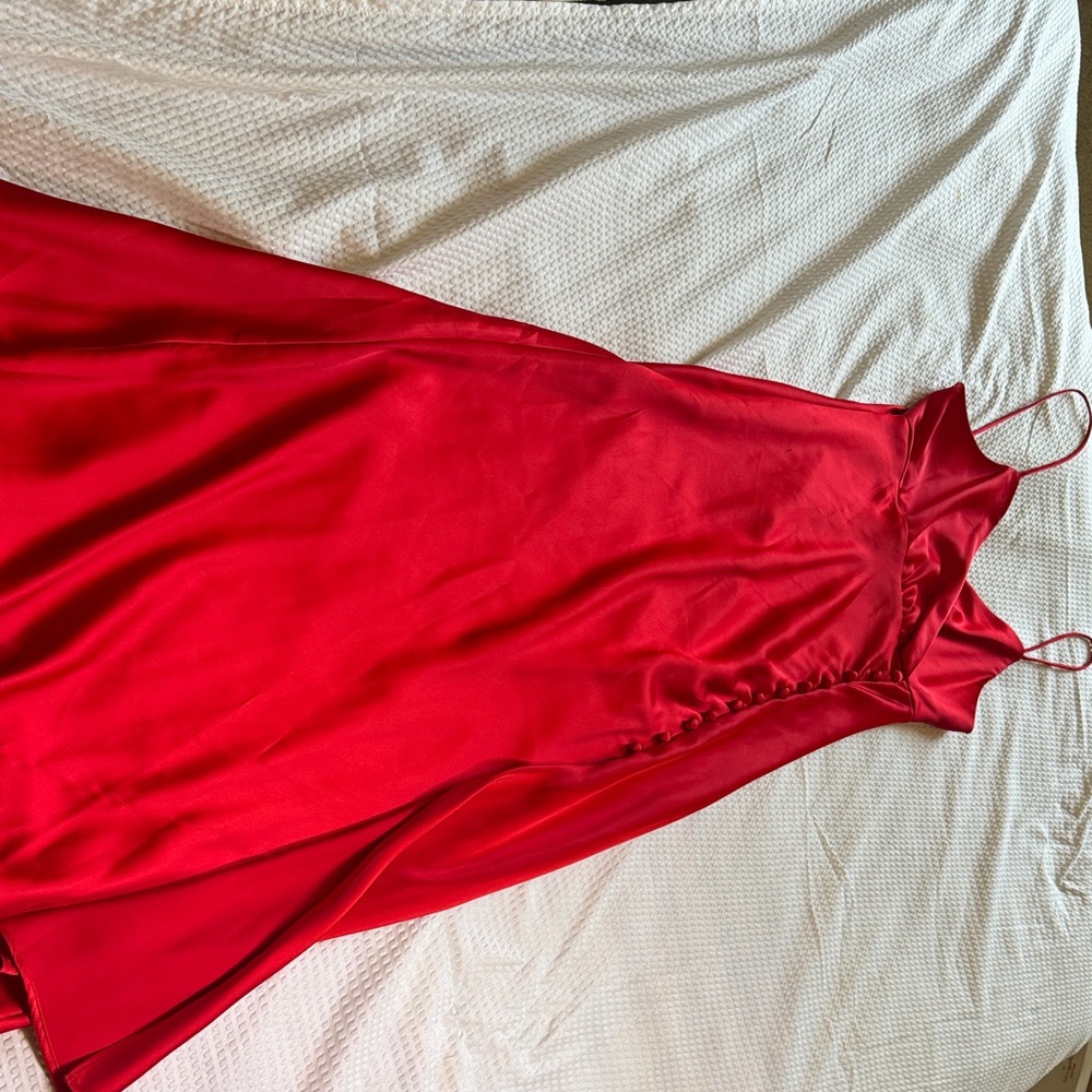 Zara Vibrant Red Satin Chemise
